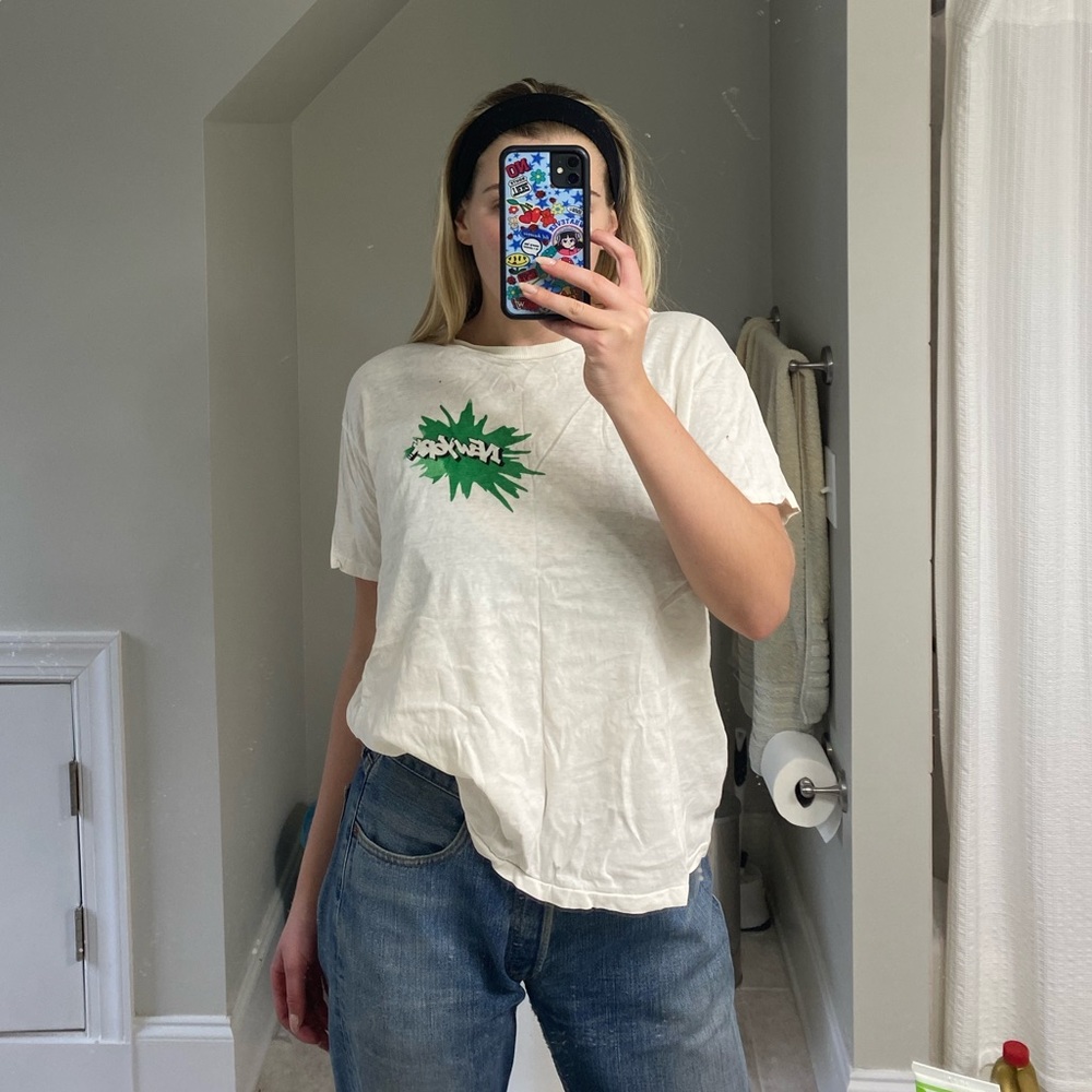 VINTAGE 90S EDIT: White ‘New York Nothing Means Anything’ T-Shirt. Unique Design